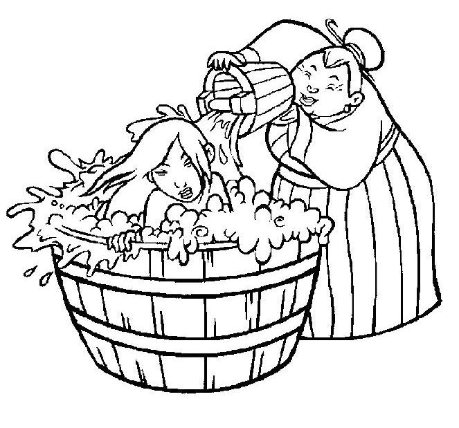 coloriage grand mere lave mulan